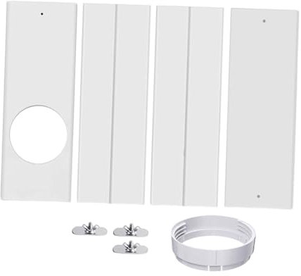 F Fityle Kit per Finestra Del Condizionatore D' Portatile per Tubo Di Scarico Del Condotto, Adattatore Finestra per Condizionatore, Pannelli Di Tenuta in Pvc, 4 Piastre + Accoppiatore