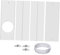 F Fityle Kit per Finestra Del Condizionatore D' Portatile per Tubo Di Scarico Del Condotto, Adattatore Finestra per Condizionatore, Pannelli Di Tenuta in Pvc, 4 Piastre + Accoppiatore