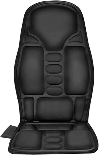 Massagesitzauflage mit Wärme, 8 Vibrationsmotoren Massageauflage mit Vibration für Rücken und Nacken,Sitzkissen zur Entspannung,Rückenmassagegerät Hause Büro,Geschenke für Männer/Frauen/Mama