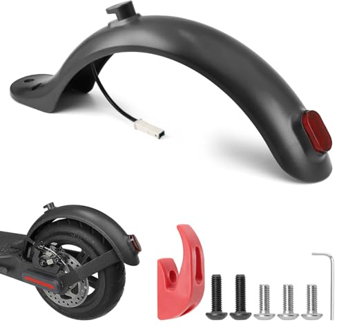 Xisair Guardabarros + Luz Trasera para Xiaomi Scooter M365 /M365 Pro | Kit Integrado, No Requiere Instalación por Separado, Accesorios para Patinetes Eléctricos, Negro