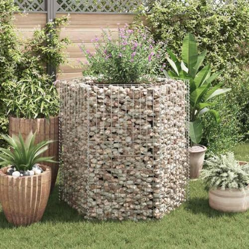 INLIFE Lit surélevé à Gabion hexagonale 100x90x100 cm