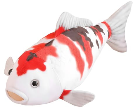 Koi-Fisch-Plüsch – Übergroßes 75 Cm Großes Weiches Stofftier, Plüschstoff, Bequem Umarmendes Körperkissen, Dekoratives Spielzeug Für Kinder Und Erwachsene | Zuhause, Schlafzimmer, Couch, Reisen, Kinde