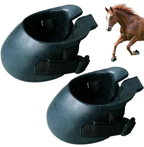 yybng Hufschuhe Rutschfester mit verstellbarem Riemen, bequem | Hufschutzschuhe für Hufpflege, Schutz, Rehabilitation, Wettkampf und Training