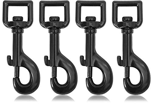 Ganzoo Karabiner-Haken mit Drehgelenk L: 87 mm, Bolzenkarabiner für Hunde-Leine, 4 Stück, Wirbelkarabiner, für Paracord 550 Hundehalsband, legierter Stahl, Schnapp-Karabiner Drehkopf, Farbe: Schwarz