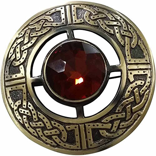 House of Highland 77 Herren-Brosche Schottische keltische Kilt Fly Plaid Antik plattiert in verschiedenen Farben Steine, braun