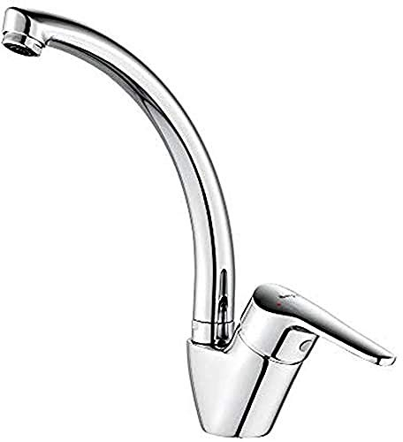 Ibergrif Grifo Cocina, Grifos Cocina Fregadero de Clásico, Grifo de Cocina para Fregadero Monomando, M14850, Latón, Cromo