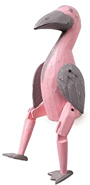 kadoh Kantenhocker Tier (Flamingo) 23 cm • Deko-Figur aus Holz für Wohnzimmer • Handgemachte Holztiere