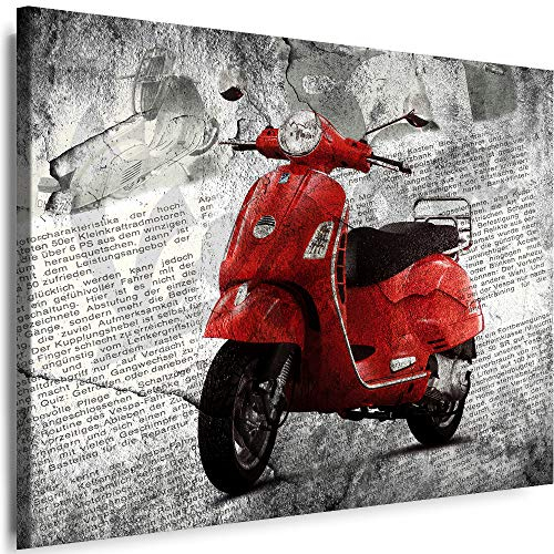 Myartstyle - Bilder Auto Vespa 60 x 40 cm Leinwandbilder XXL - 1 Teilige Wandbilder Oldtimer Kunstdrucke w-a-2024-21