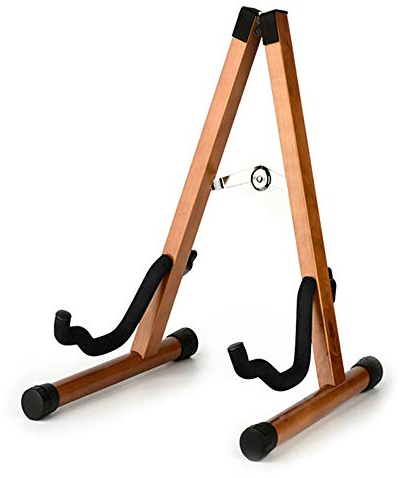 Koldot Wooden Guitar Stand for Acoustic Electric Bass Classical Guitar Banjo Ukulele Portable Folding A-Frame Travel Guitar Stand