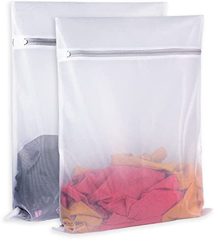 Feinmaschige Waschtasche für Waschmaschine - Reißverschluss - Wäschesack für Reisen, Dessous, Pullover, Kleidung, Unterwäsche (Set von 2 (50,8 x 61 cm) feines Netz)