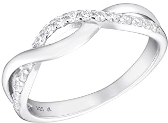 Amor Ring 925 Sterling Silber Damen Ringe, mit Zirkonia synth., Silber, Kommt in Schmuck Geschenk Box, 2035627