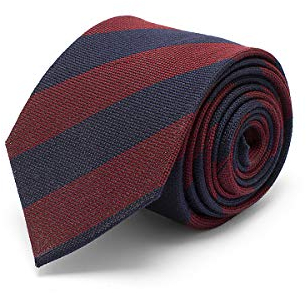 Brera67: elegante bordeaux gestreifte Krawatte aus Seide und Wolle 148 x 8 | Krawatten für Herren | Krawatte Jungen | Accessoires Männer für Jacke und Anzug