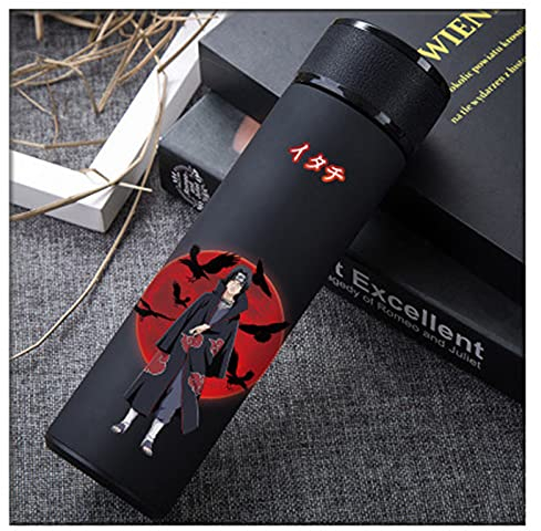 OJABHSH Bouteilles d'eau pour Anime Naruto, bouteille isotherme en acier inoxydable, accessoires de camping portables pour cadeau d'anniversaire (T)