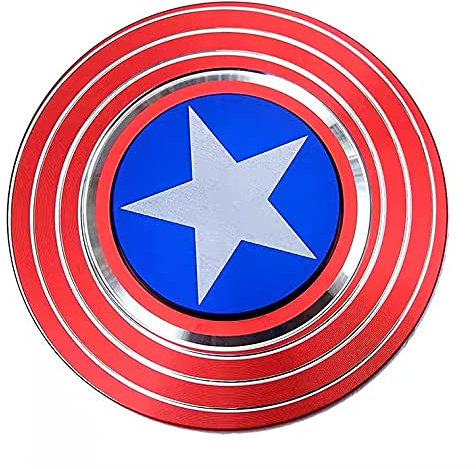 Multibao fidget toys American Captain Fingertip Gyro Shield Alloy Gyro Spinner Decompression Toy Fidget Spinner Hobbies For Adults- Red Captain America