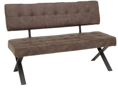 Wohnorama Sitzbank X-Gestell Rücken Donna I B Softex Vintage Braun