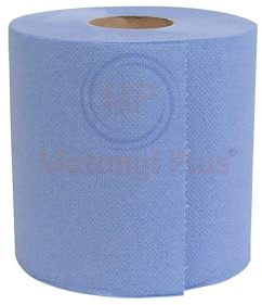 [𝐏𝐚𝐜𝐤 𝐨𝐟 𝟏𝟐] Kitchen Hand Towels Rolls Blue Tissue Paper Roll 2 Ply Embossed Tissue Wipe Away Commercial & Kitchen Use Recycled Paper