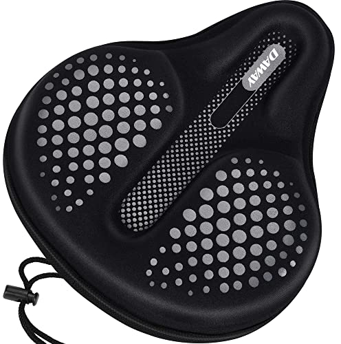 Bequemer Fahrradsitzbezug – DAWAY C6F großes, breites Gel und Schaumstoff gepolstertes Fahrradsitzkissen für Damen und Herren, Komfort, für Peloton, Mountain- und Cruiser-Fahrradsattel, weich