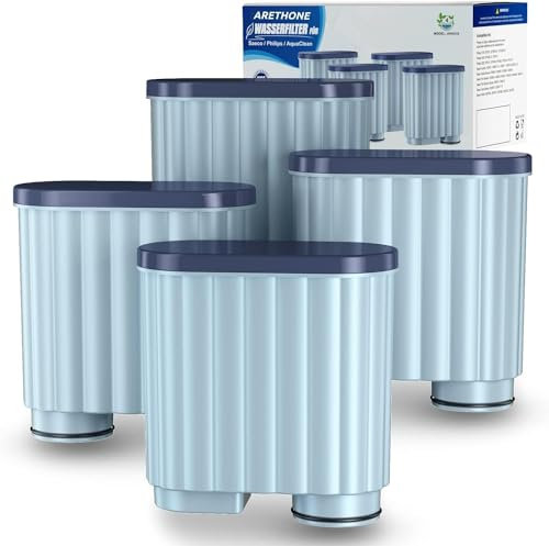 Aribra Wasserfilter für Philips und Saeco Kaffeemaschinen, Optimiert die Kaffeequalität, Kompatibel mit Philips AquaClean CA6903/10, CA6707(4 Stück)
