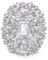 Clearine Damen-Brosche mit Smaragdschliff quadratisch Marquise Strass Kristall-Cluster Brosche für Hochzeit Abschlussball Klar Silber-Tone