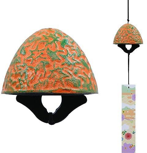 A.F.N.A.L Japanisches Windspiel, Gusseisen, Outdoor-Ornament für Garten, Terrasse & Balkon, hängende Metall-Windglocke, Dekoration, Geschenk, Segenanhänger, Windspiele & PVC-Windfänger, Ahornblatt