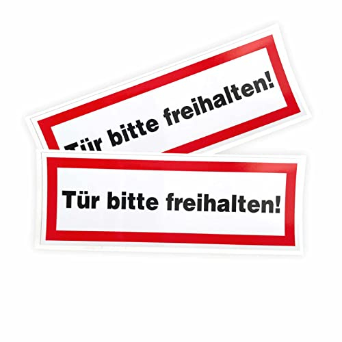 Aufkleber Tür bitte freihalten 21x7,5 cm - für Außen- und Innenbereich - Tür bitte freihalten Sticker