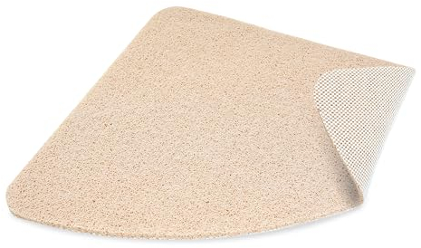 Dikots Tappetino doccia angolare antiscivolo anti muffa 60 x 60 cm - Beige stile luffa PVC antiscivolo Curvo Tappetino doccia per doccia interna - Lavabile e ad asciugatura rapida antiscivolo