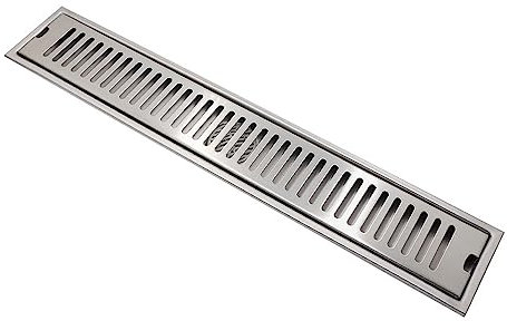 Duschrinne Edelstahl Ablaufrinne, Bodenablauf Dusche Duschablauf Sehr Flach Duschabfluss Duschablaufrinne Duschrinne für Küche, Bad, Dusche, Garage und Keller(Size:100cm,Color:Seitenentwässerung)