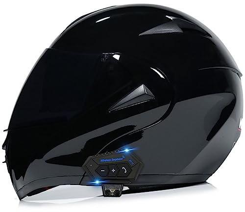 Casco Modular Altavoz Integrado Micrófono De Diadema con Respuesta Automática Bluetooth Casco Integral De Moto con Doble Visera Casco Homologado ECE
