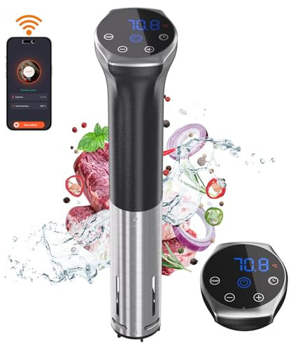 Upesitom Sous Vide Machine, 1100 W, Improved WiFi, Ultra-Quiet Work Case with Recipes (App Included), Accurate Temperature, Digital Timer, Waterproof