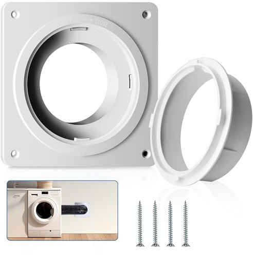 Fosenlion Dryer Vent Wall Plate with Quick Connect & Disconnect, Twist Lock Dryer Vent Connector Kit, 4 Inch Dryer Duct Connector Flange, for Wall Exhaust Vent, Ceiling or Warmhouse Air Circulation