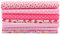 Tissu en Coton 25x25cm, 7 Pièces Rose Multi-Couleurs DIY Tissus à Coudre Bout de Tissus, Motif Floral Tissu carré découpable pour Couture Décorer Bricolage