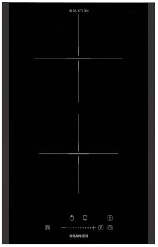 Oranier Domino Induktionskochfeld 30 cm autark KFI330 - Slider Bedienung & 2 Kochzonen - schmales Kochfeld inklusive schwarze Seitenleisten
