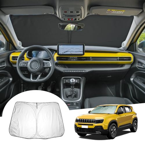 GAFAT Compatibile con Jeep Avenger 2023-2025 2026 Parasole per Parabrezza interno, Avenger Hybrid EV 2024 Parabrezza Parasole, Raffreddamento, Protezione UV, Accessori Avenger