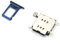 Dual-SIM-Tray, kompatibel mit iPhone 12, Blau, mit SIM-Kartenleser, 2 SIM-Karten in 1 Handy