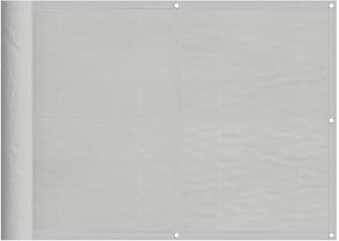 vidaXL Balkon Sichtschutz, Balkonbespannung mit Aluminium-Ösen, Balkonverkleidung Wasserfest, Balkonabdeckung Windschutz, Hellgrau 75x800cm 100% Polyester-Oxford