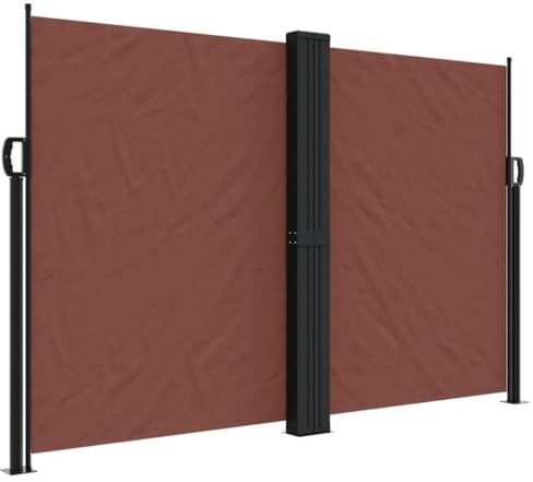 vidaXL Toldo Lateral Retráctil, Pantalla de Privacidad, Toldo Resistente al Agua Rayos UV, Toldo Lateral para Jardín Patio Balcón, Marrón