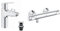 GROHE Start - Einhand-Waschtischarmatur & Precision Flow - Thermostat-Brausebatterie (wassersparend, Sicherheitssperre bei 38°C, langlebige Oberfläche), chrom, 34840000