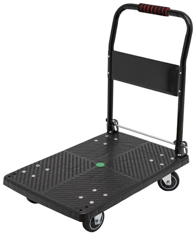 Transportwagen Plattformwagen Handwagen Rollwagen Klappbar Transporthilfe Mit Rollen Transportkarre Feststellbremse Paketwagen Klappwagen Industrie GroßE LadefläChe Transport Wagen Trolley Bis 150Kg