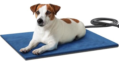 pecute Dog Heat Pad, Pet Heating Pad Constant Temp Safe, Pet Heat Pad Anti-Bite and Waterproof, Puppy Heat Pad with Flame Retardant Cotton, Soft Cosy Heated Cat Bed for Cats and Dogs (M, 40x50cm)