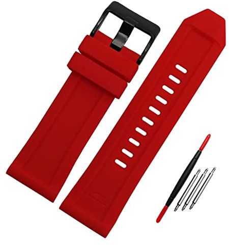JUANZD Silikonkautschuk-Armband, 26 mm, kompatibel mit Diesel DZ4496, DZ4427, DZ4487, DZ4323, DZ4318, DZ4305, Armband for Herrenuhren(27)