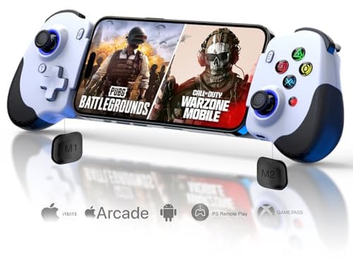 Joso Controller di gioco mobile per Android e iPhone 15/16 Series (USB-C) - Riproduzione remota PS5/PS4/Xbox/PC, PUBG Mobile, COD, Genshin Impact e altro, 2 pulsanti mappabili/Joystick Hall/Hall