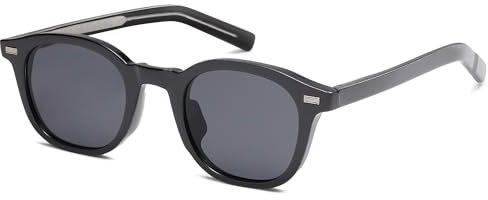 SOJOS Retro Quadratisch Rund Sonnenbrille Damen Herren Vintage Klassisch Sonnerbrillen mit UV400 Schutz Schwarz SJ2316