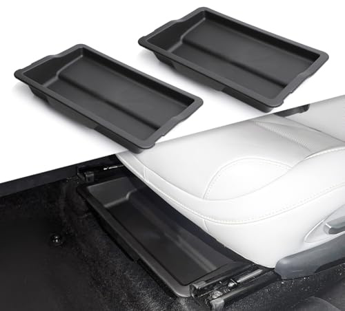 smabee Lot de 2 boîtes de rangement cachées sous siège avant pour Xpeng G6 - 1ère rangée - Accessoires Xpeng G6 - En TPE étanche - Noir