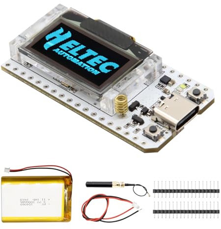 LoRa ESP V3 Board mit 3000mAh Battery Set Binghe Meshtastic LoRa ESP mit 868MHz Antenna und OLED Display Entwicklungsplatine WiFi + BLE Dual-Core IOT Board Kompatibel mit Arduino/Meshtastic
