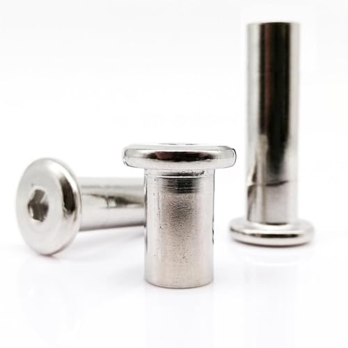 AYYSSM M5 M6 Length 5-120mm 304 Stainless Steel Hex Hexagon Socket Head Furniture Rivet Connector Insert Joint Sleeve Nut(M5 10pcs,16mm length)