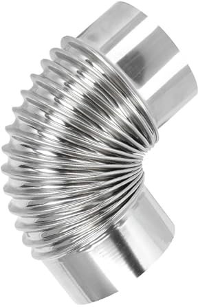 JCUIyon 1 Stück Ellenbogenschlauch Rauchrohrverlängerung Schornstein Metall 90 Grad Ofen Edelstahl