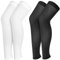Tyqour 2 Pairs Compression Leg Sleeve for Men Women, UV Full Leg Compression Sleeves with Anti-Slip for Running, Athlete Cycling, Basketball, Football (Black,White)