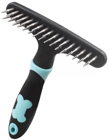 Undercoat Rake Dog, Pet Brushes for Shedding, Pet Grooming Comb, Dog Dematting Brush Comb with Double Row of Stainless Steel Pins for Removing Dogs Cats Short or Long Hair Fur(Blue)