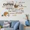 THXFUNAREA Vinilo decorativo taza de café. Pegatinas decorativas cocina. Decoración cafeteria, vinilo pared autoadhesivo, vinilo de corte para negocios (60x30cm)
