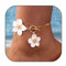 Auiremrti Zierliches goldenes Fußkettchen für Frauen, Boho-Blumen-Fischgräten-Kette, Damen-Sommer-Strand-Fußschmuck